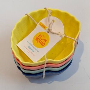 Sun Squad Bamboo Melamine Shell Snack Bowl Set of 4